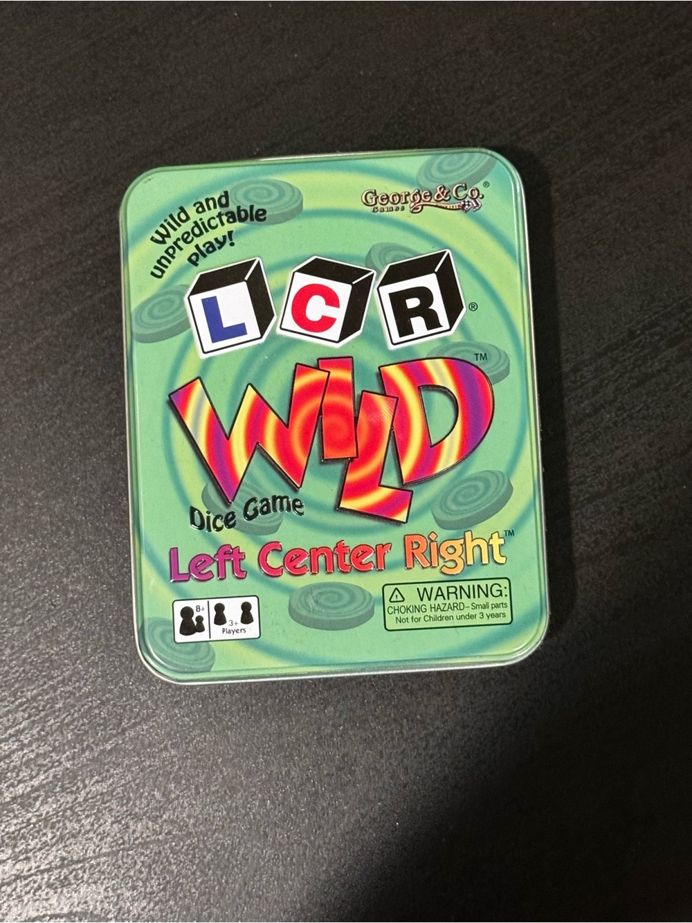 LCR Wild Dice Game - Green Tin